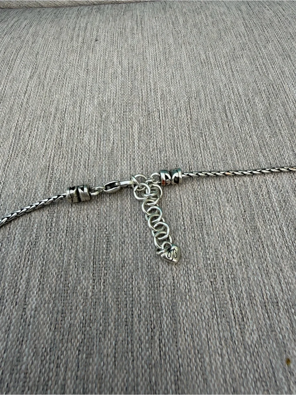 BRIGHTON Locket Celtic Blue Crystal Stone Long Filigree Silver Pendant Necklace - Picture 5 of 8